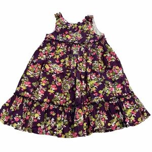 Vibrant Floral Kids Dress in Purple